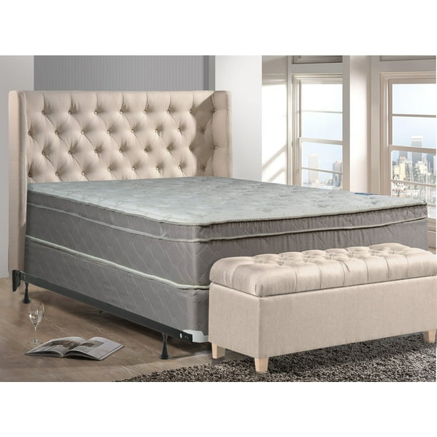 10-Inch Meduim Firm Foam Encased Hybrid Eurotop Pillowtop Innerspring Fully Assembled Mattress/ / And 8-Inch Fully Assembled Wood Boxspring //Foundation Set